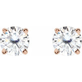 14K Rose 4.5 mm Stuller Lab-Grown Moissanite Stud Earrings